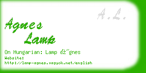 agnes lamp business card